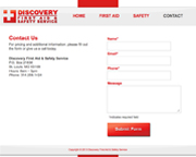 Discovery First Aid and Safety Service Website Design